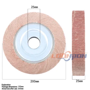 200x25mm Bore Flange Flap Grinding Wheel Aluminum Oxide Sanding Cloth Mop Abrasive Polishing Disc for Metal Wood Thickness 25mm
